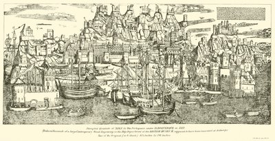 Versuchter Angriff auf Aden durch die Portugiesen unter Alboquerque, 1513 von English School